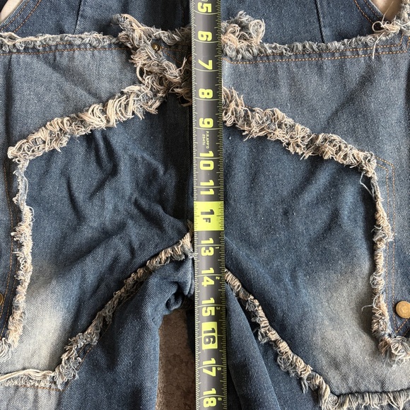 Y2K Kenvibe Starpatch Denim Distressed Baggy Streetwear Oversized Jorts - Picture 9 of 9